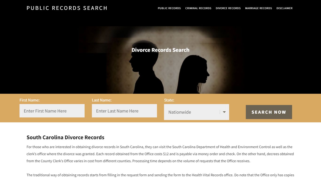 South Carolina Divorce Records | Enter Name and Search | 14 Days Free